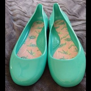 OKA b. Ballet Flats Teal Sea Turtle sz 10